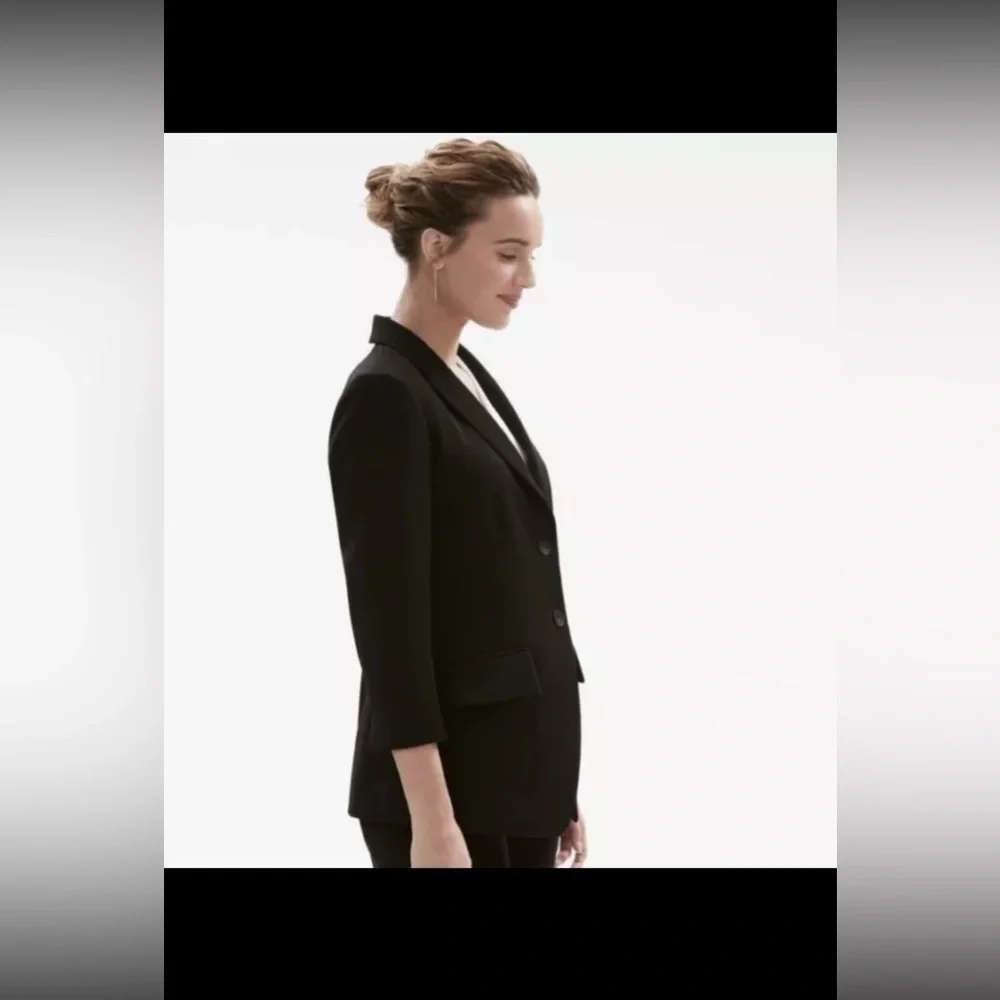 MM LaFleur Carson 2.0 Black Blazer Size 0 Career Work Office Minimalist - Picture 12 of 14